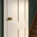 Internal White Victorian Shaker 4 Panel Door, Primed Finish, Solid Core - detail view
