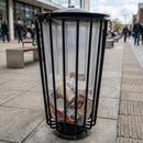 100 Litre Anti-Terrorism Steel Litter Bin with Locking Lid