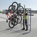 Gray Premium Vertical Galvanised Steel Bike Rack for Compact Storage