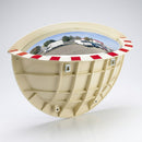 800 x 400mm half sphere industrial safety mirror with white frame (view 2)