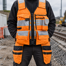 Class 1 Orange/Black High-Visibility Utility Vest (view 2)