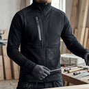 Full Zip Stretch Work Jacket with Fleece Lining - Black