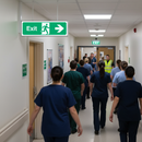 Rosy Brown Premium Fire Safety Exit Right Arrow Sign - Compliant & Versatile