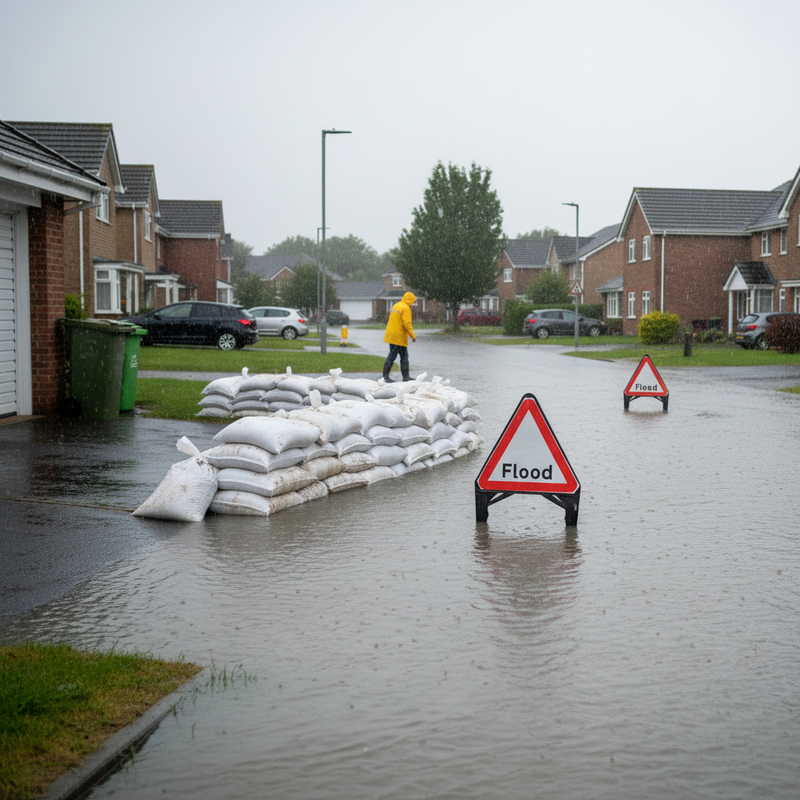 Gray Flood Prevention Sand Bags and Traffic Sign Kit - Essential (40 Bags)