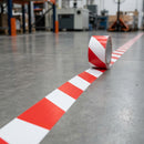 50mm Red & White Hazard Warning Tape - 33m (view 2)
