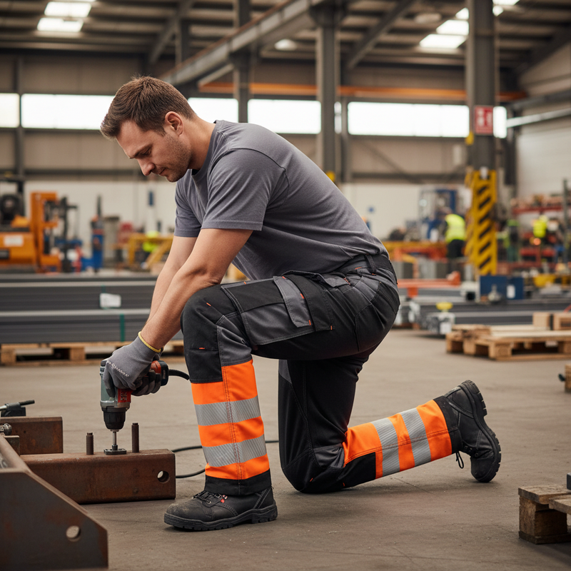 Dark Slate Gray Premium Hi-Visibility Two-Tone Trousers - Durable and Functional