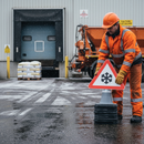 Dim Gray Premium 750mm Triangle Cone Sign for Safety and Visibility