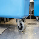 60 litre catering bin light blue with castors 460 x 460 x 540 mm