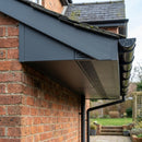 Aluminium Soffit Boards – Plain or Vented with Exterior Coating — RAL 7016 / 740mm Wide | Vented (in use)