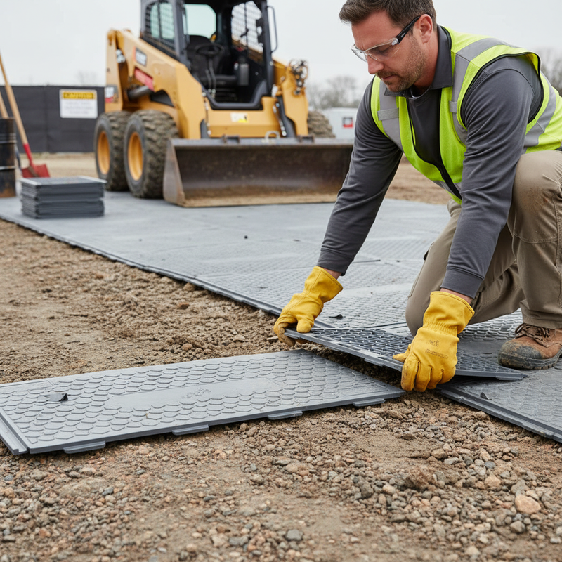 Rosy Brown Premium Light-Duty Ground Protection Matting for Events and Construction