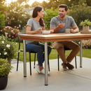 Dim Gray Premium Adjustable Table Leg with Satin Nickel Finish