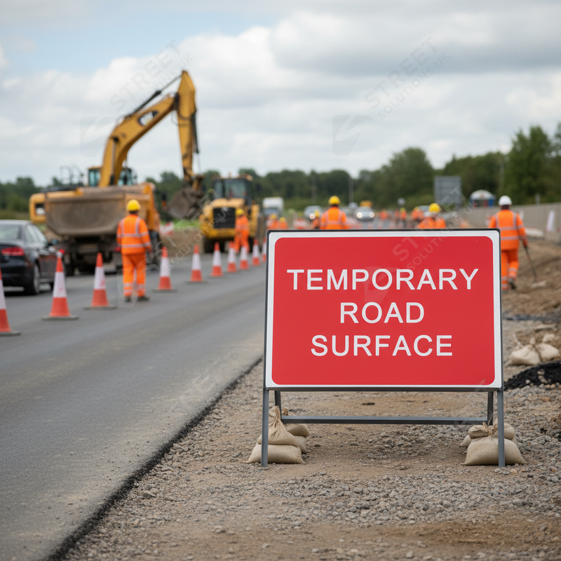Slate Gray Premium Temporary Road Surface Metal Sign Face 1050mm x 750mm