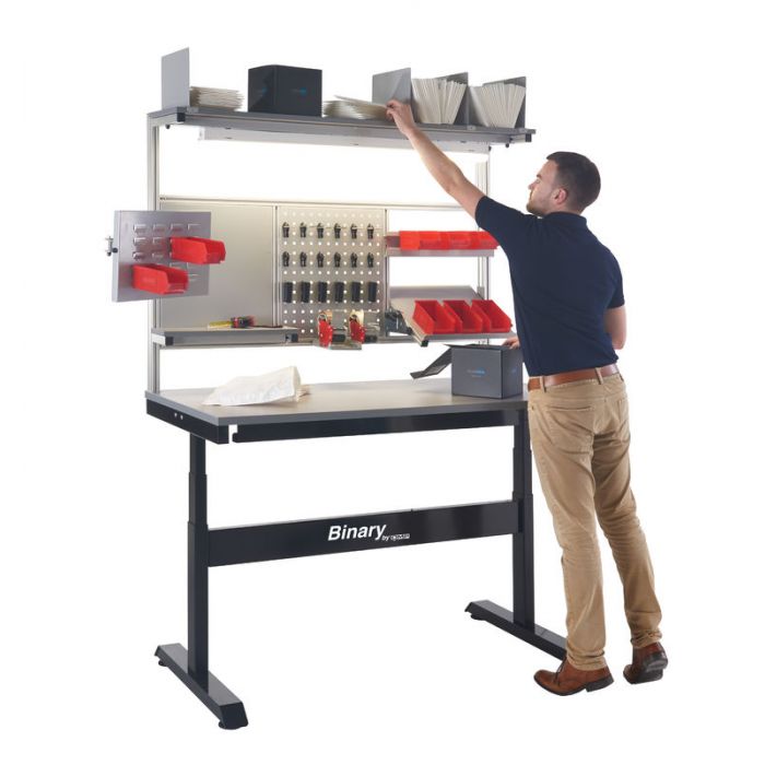 Dim Gray Binary Electric Adjustable Height Workbench