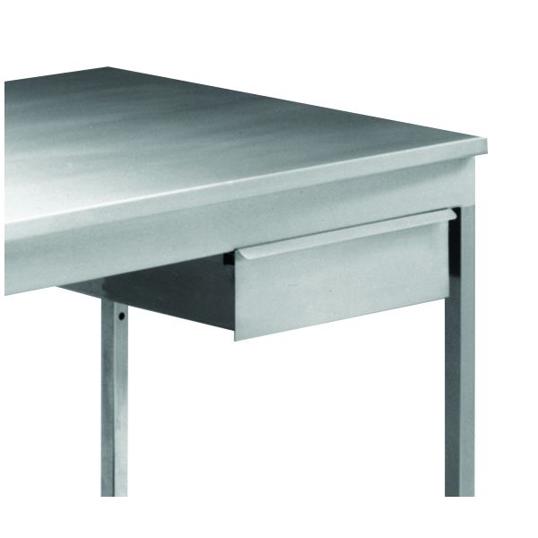 Gray Stainless Steel Workbenches Drawer, Cupboard and Upper Shelf