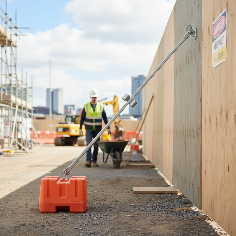 Rosy Brown Heavy Duty Hoarding Panel Brace Arm for Temporary Fencing Systems