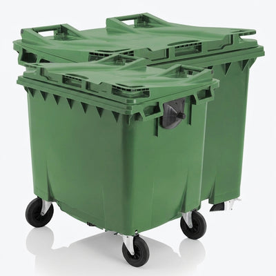 1100 Litre 4-Wheeled Bin Pack of 3 Polyethylene