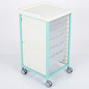 Steel Single Column Tray Trolley with 4 Small & 1 Deep Drawer (view 2)