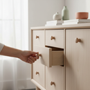 Premium 10 Pack Wooden Round Knobs 32mm Cabinet Drawer Pull Handles for Modern Interiors