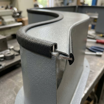 Steel-Reinforced Grip Edge Trim 15x12mm for 6-8mm Panels - 50m PVC