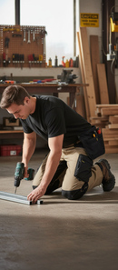 Dark Olive Green Heavy Duty Cargo Working Trousers with Knee Pad Pockets