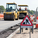 Light Gray Premium Men At Work Q-Sign with Custom Supplementary Plate 750mm