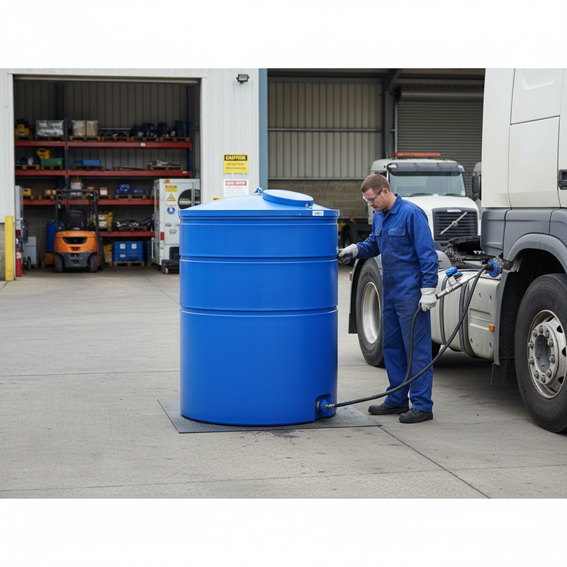 Dark Slate Gray Premium Slimline Cylindrical 3000 Litre Bunded Adblue Tank