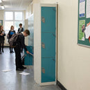 Three-Door School Locker 1365mm Height with Cam Lock