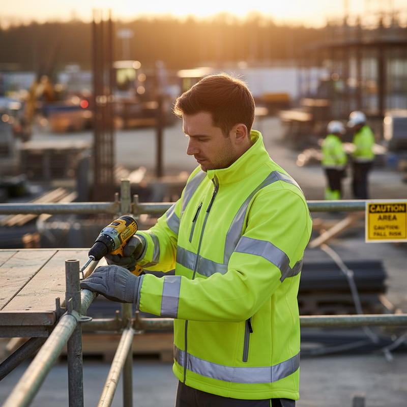 Dim Gray High-Performance Softshell High Visibility Jacket with 3 Laminated Layers