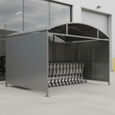 Dark Gray Heavy Duty Waiting-Trolley Shelter with Galvanised Cladding - 1m to 5m Extension Options