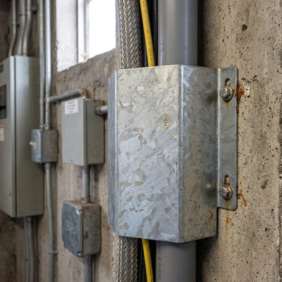 300mm/500mm Wall Mounted Galvanised Pipe & Cable Protector