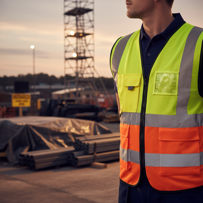 High-Visibility Two Tone Executive Waistcoat with ID Pocket - Yellow/Red