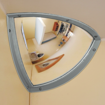 Premium Anti-Vandal Stainless Steel Mirror with Security Frame - 90°