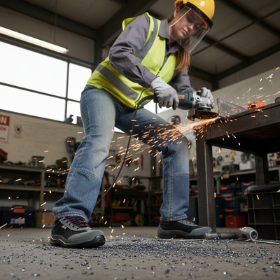 Premium Ladies Steel Toe Cap Safety Work Trainers - Flexible & Slip Resistant