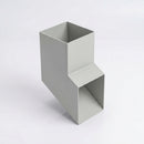 72x72mm Flush Joint Aluminium Downpipe Shoe — RAL 7035