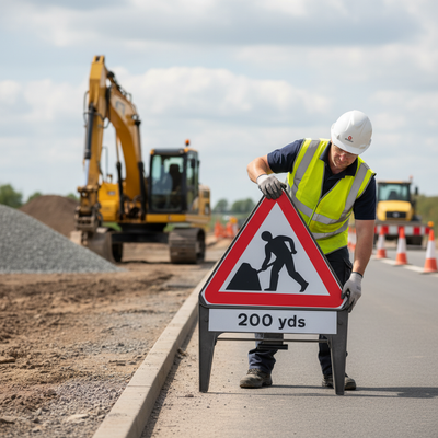 Heavy Duty 200 Yards Supplementary Plate with Q-Sign 750mm