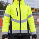 Women's Hi-Vis Insulated Winter Coat - Hi-Vis Yellow/Black