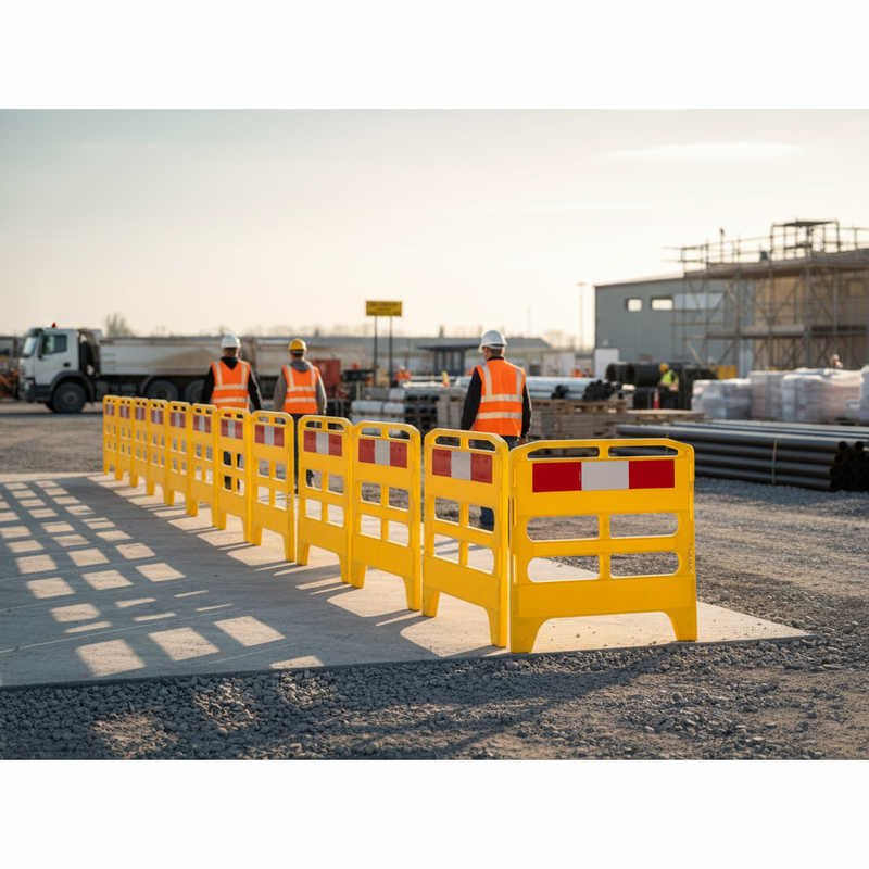 Gray Premium Utility Pedestrian Barrier - Heavy Duty and Reflective