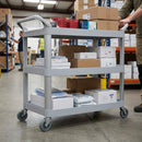 3-Shelf Plastic Service Trolley with Aluminium Uprights