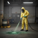 Dark Slate Gray Premium Hi-Vis Lightweight Hooded Disposable Coverall for Chemical Protection - Yellow