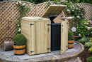 Double Chest Timber Wheelie Bin Store – Redwood 140–360L