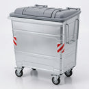 660 litre galvanised steel wheeled recycling container (view 2)