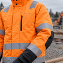 High Visibility Class 3 Insulated Work Jacket - Orange/Black (view 2)