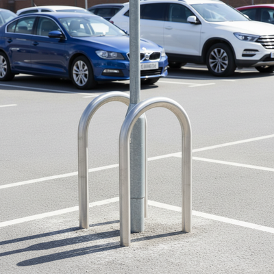 Heavy Duty Lamp Post Protection Hoop Barrier for Car Parks