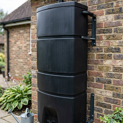 160 Litre Wall-Mounted Water Butt, Slimline Recycled Plastic