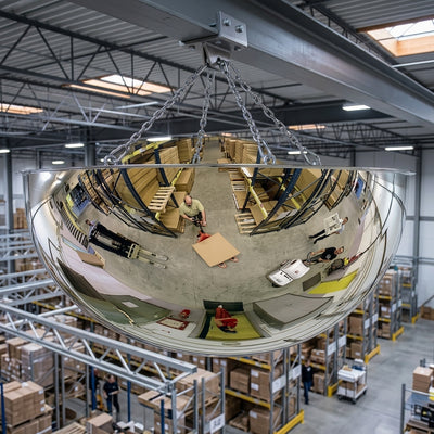 450mm diameter PMMA half-sphere security mirror 360°