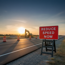 Dark Slate Gray Premium Quick-Fit 'Reduce Speed Now' Sign Face Diagram 511