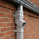 Traditional Aluminium Downpipe Bends 72x72mm – 92.5° & 112.5° — RAL 9006 / 112.5 Degrees (in use)