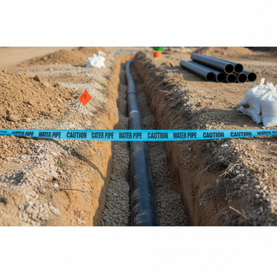 High-Visibility Detectable Underground Tape for Water Pipes 150mm x 100m