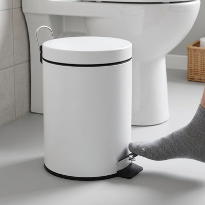 20 Litre Pedal Bin – Stainless Steel or White
