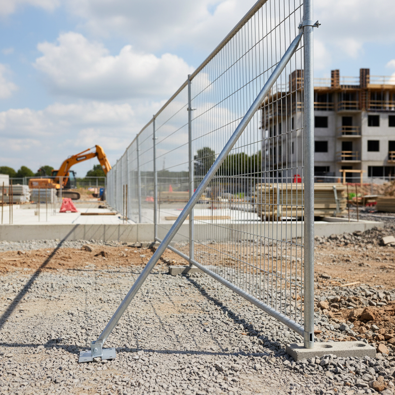 Gray Heavy Duty Temporary Fencing Support Brace with Pegs for Stability